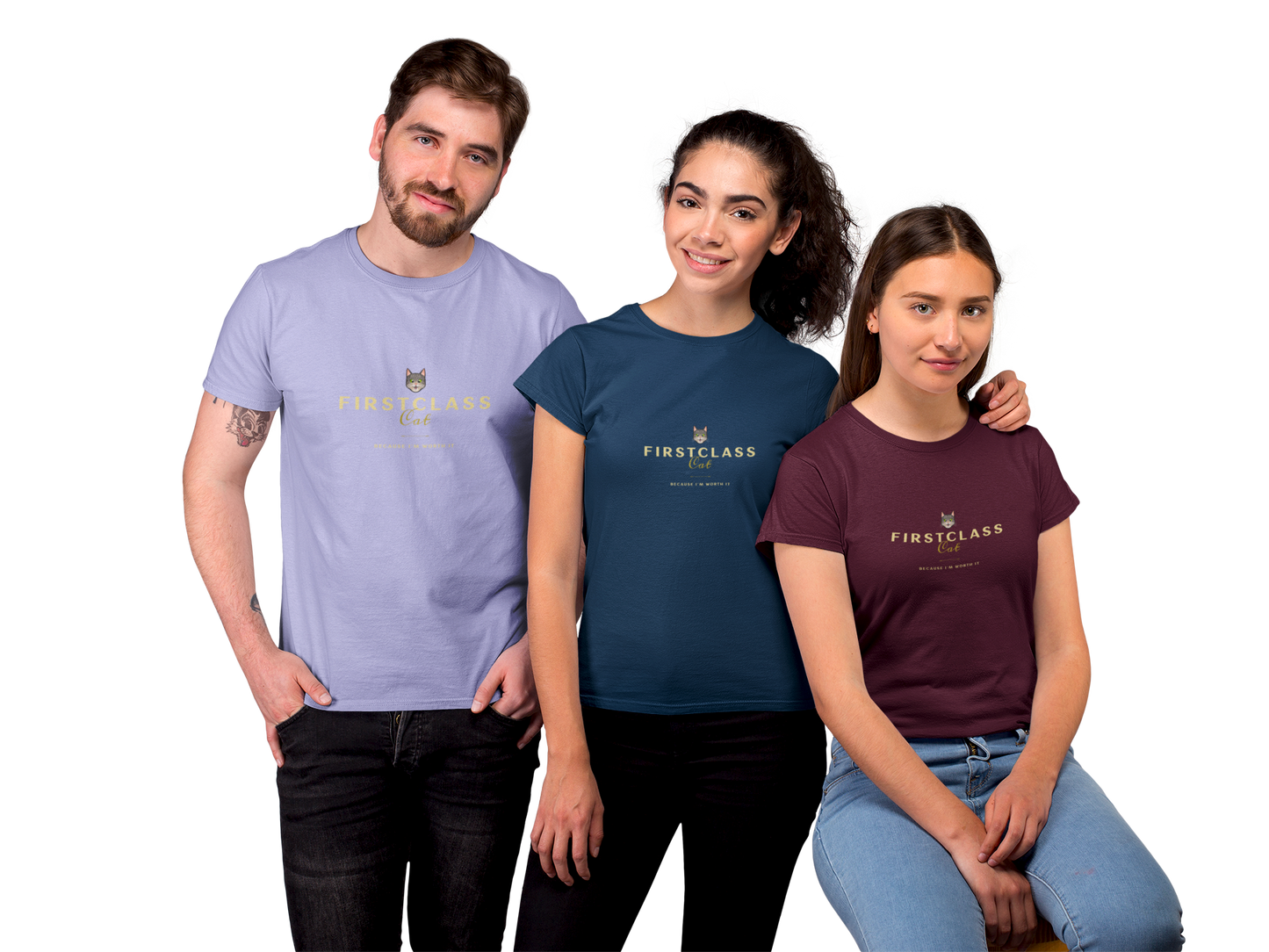 T-shirt Short-Sleeve Unisex - "Firstclass Cat"