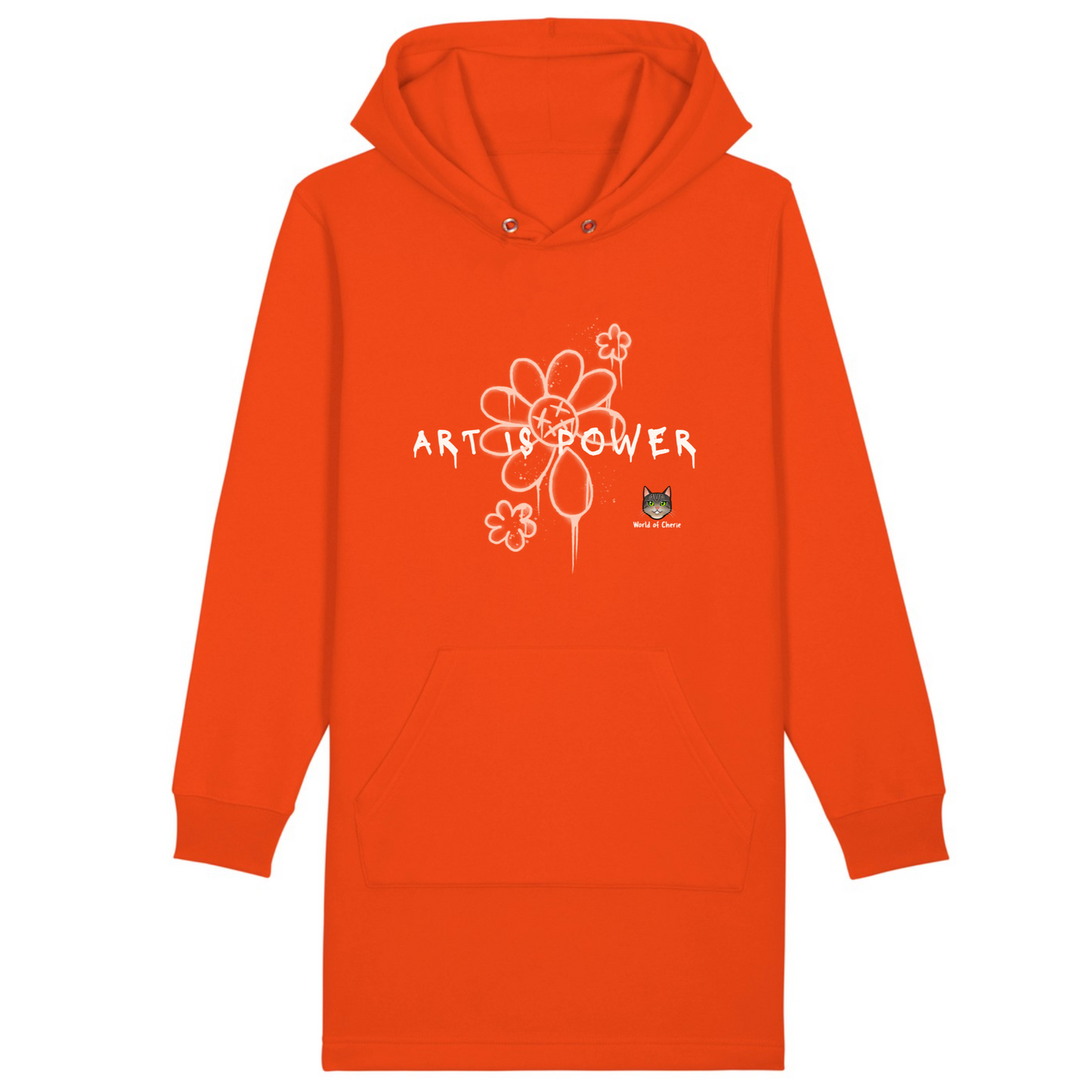 Organic Hoodie dress - "Art is Power"