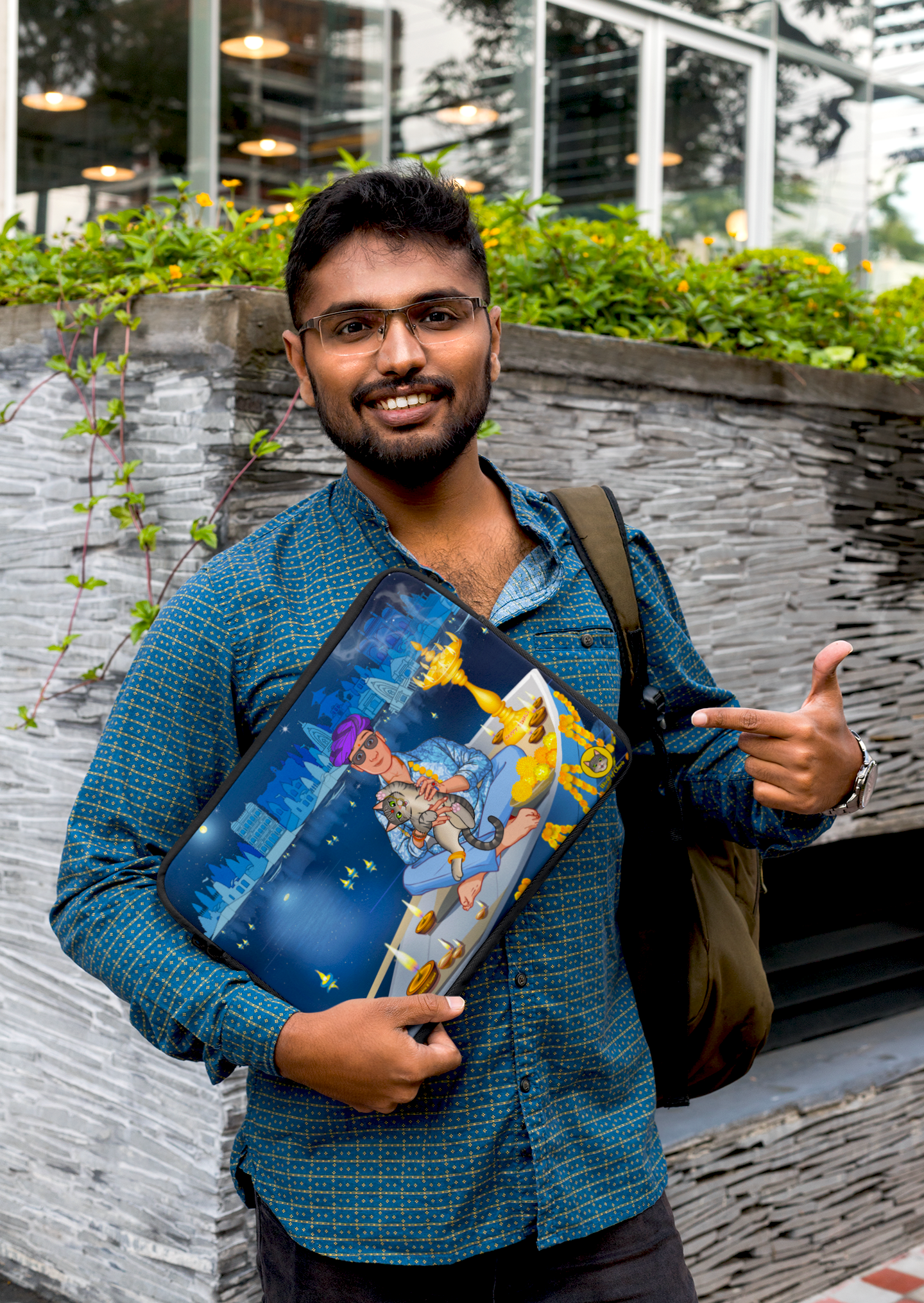 Laptop Case 15" - "Diwali in Varanasi"