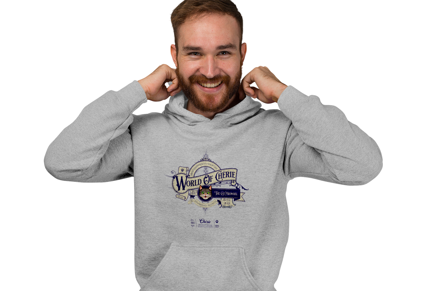 Unisex Organic Hoodie - "Cat Meowdel"