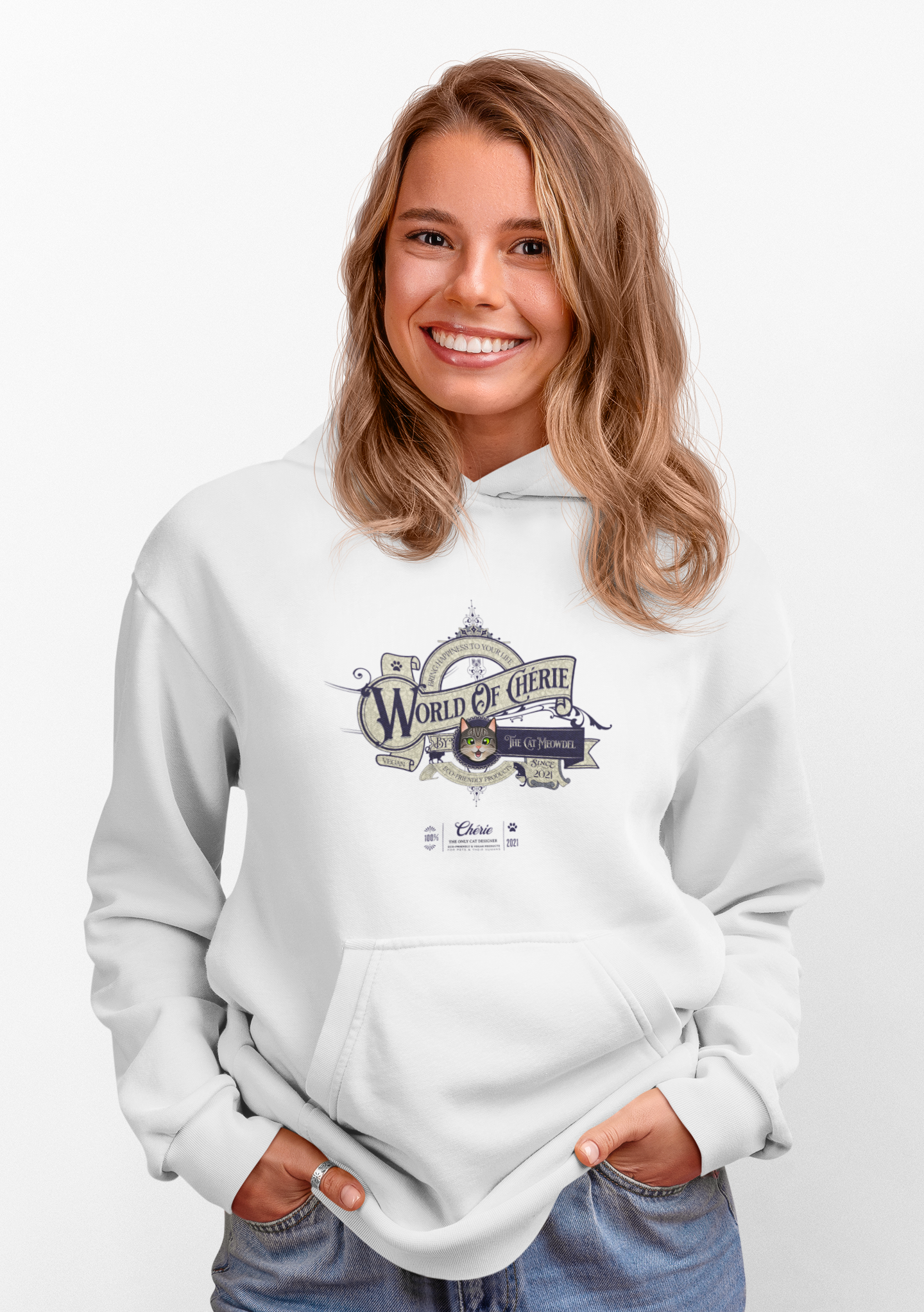 Unisex Organic Hoodie - "Cat Meowdel"