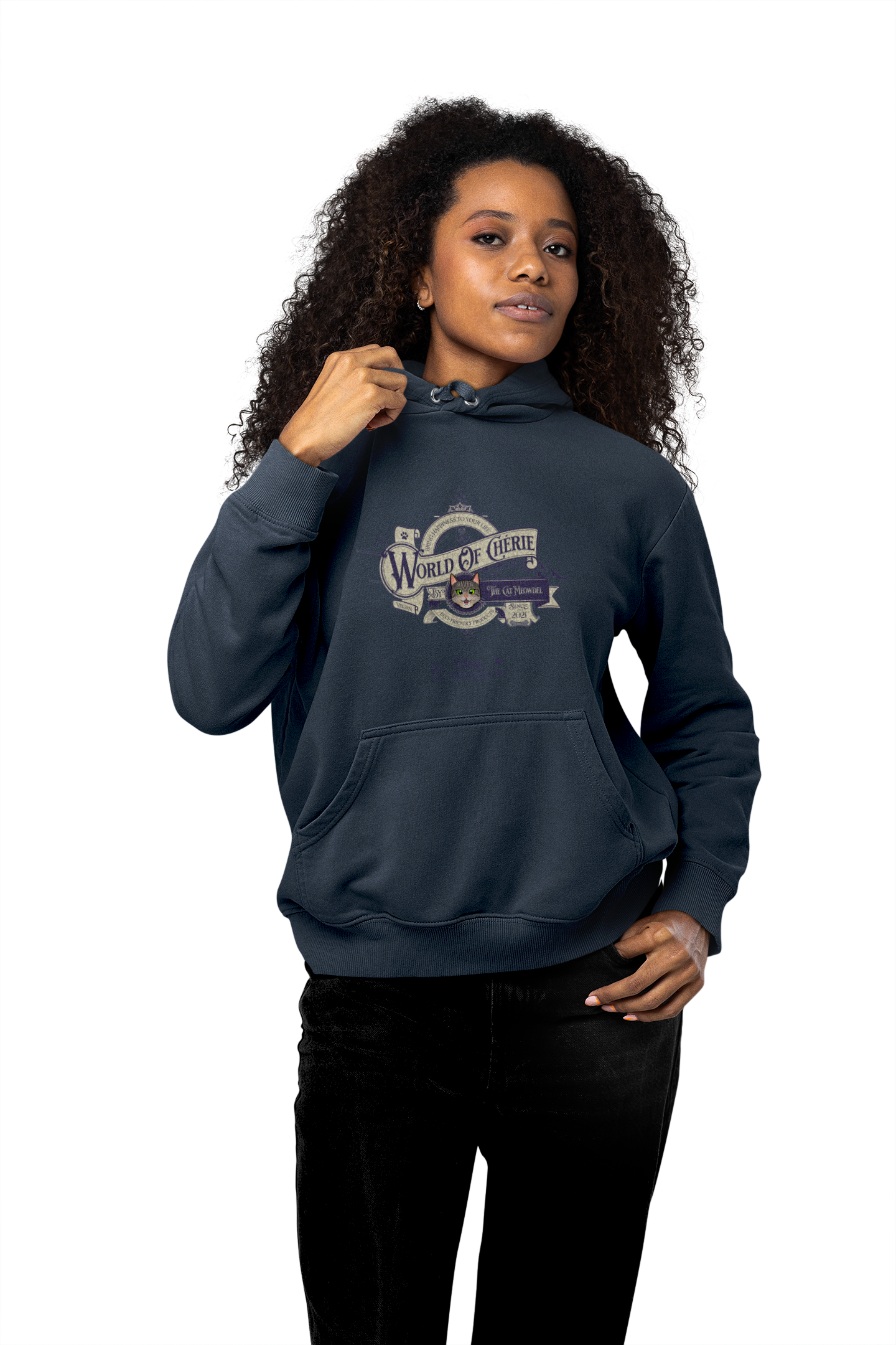 Unisex Organic Hoodie - "Cat Meowdel"