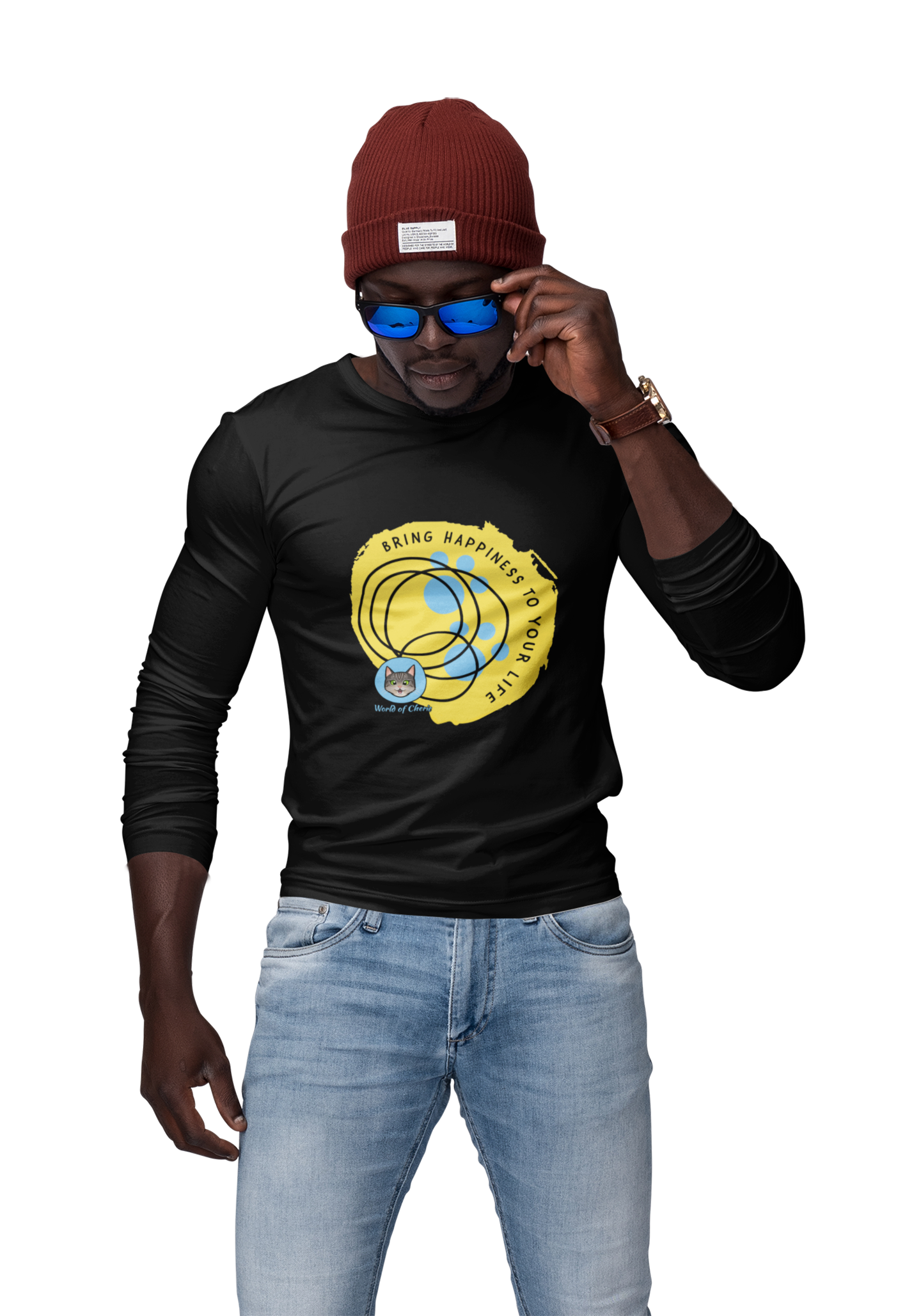 Long sleeve T-shirt Unisex - "Bring Happiness To Your Life" - Mellows