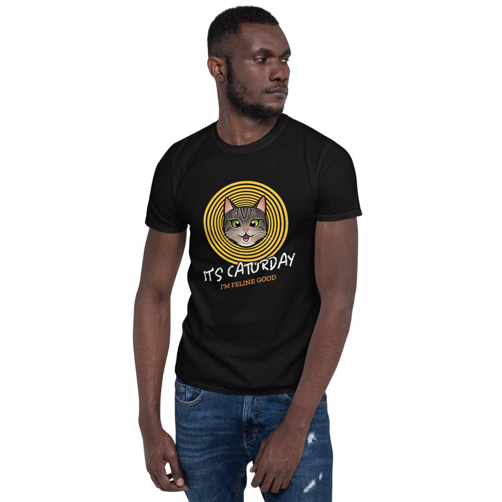 T-Shirt Short Sleeve Unisex - "It's Caturday" Col.: Lemon