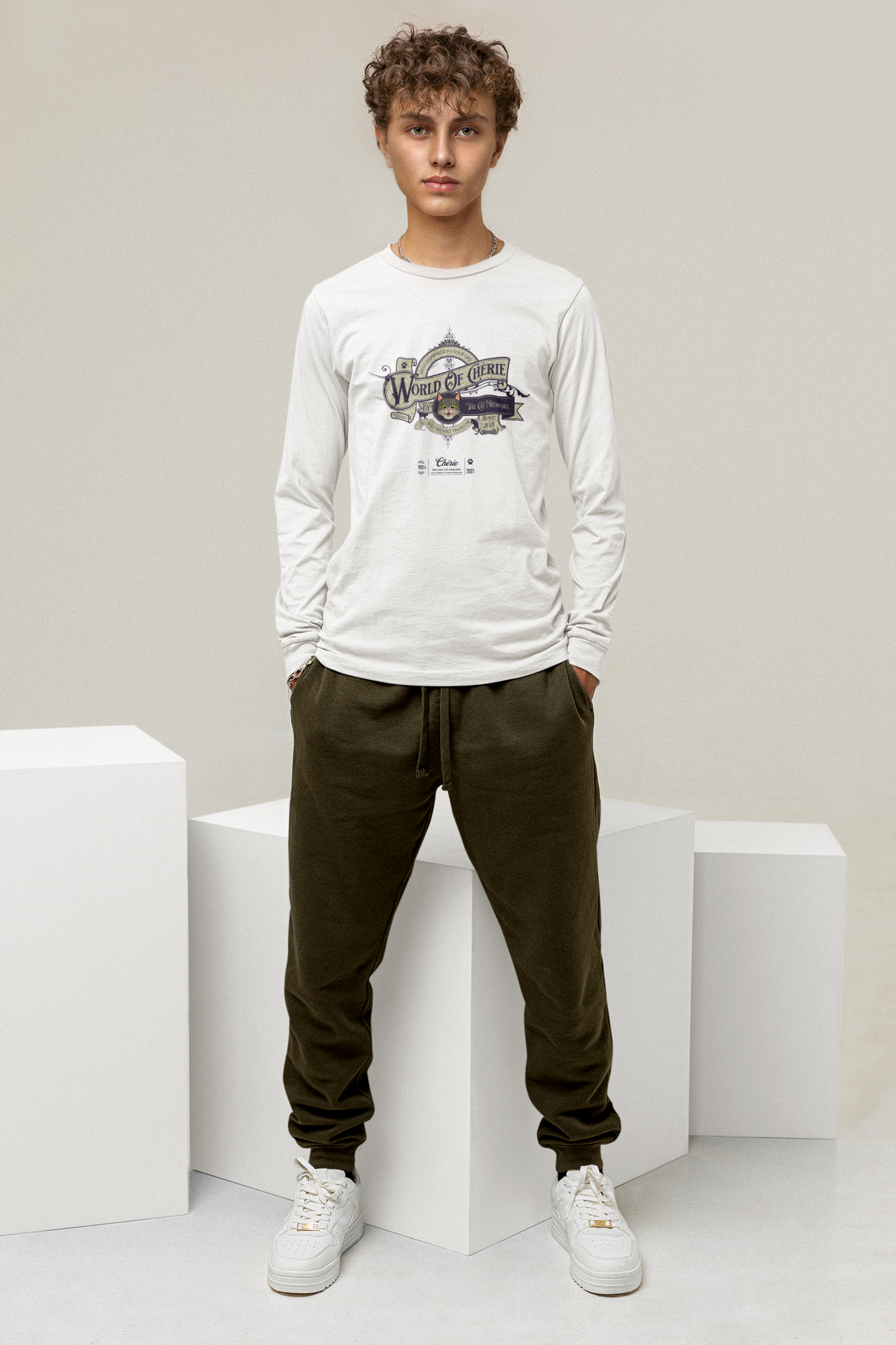 Long sleeve T-shirt Unisex - "Cat Meowdel"