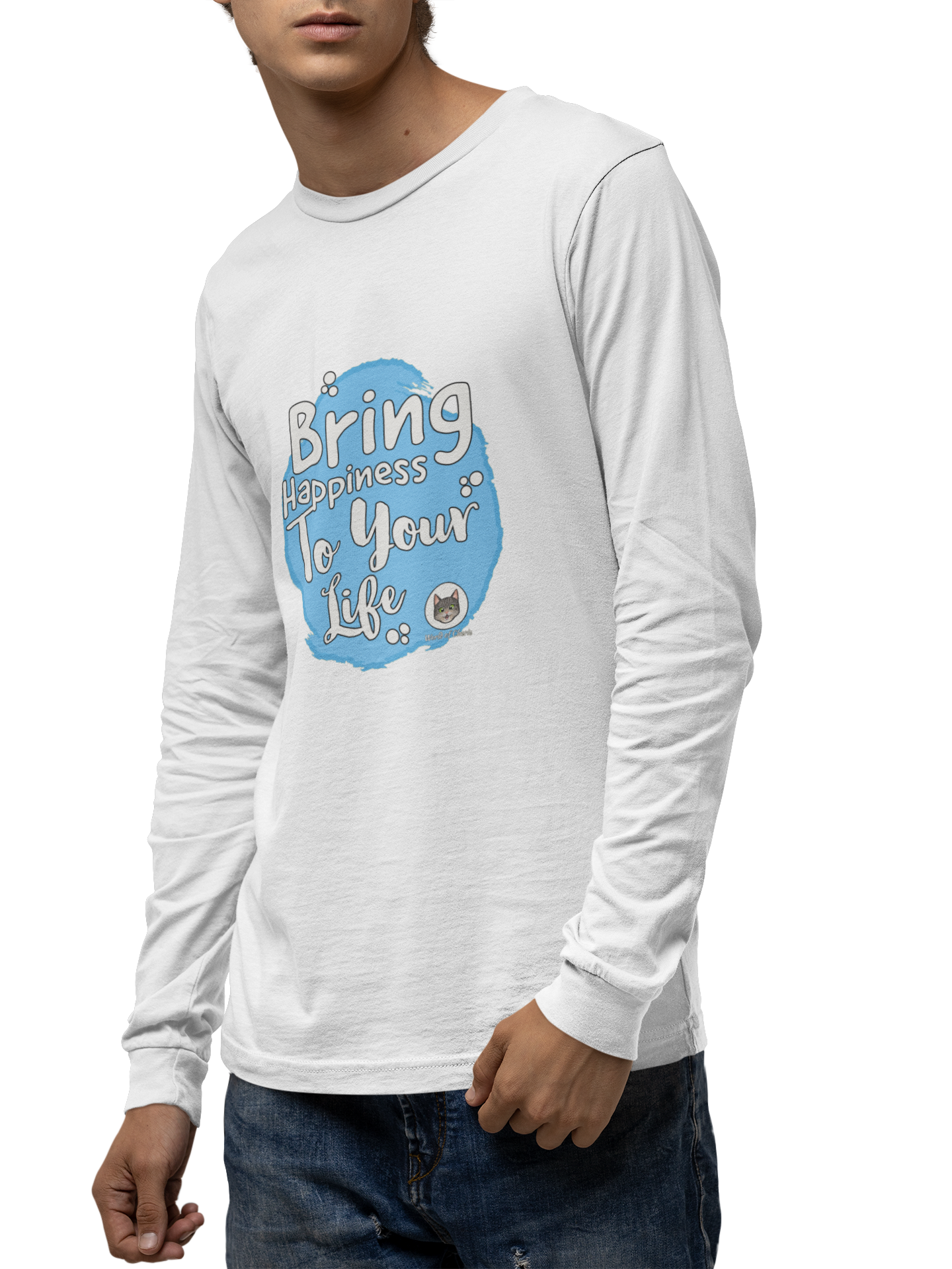 Long sleeve T-shirt Unisex - "Bring Happiness To Your Life" - Iceberg